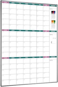 ARCOBIS 3-Month Dry Erase Calendar for Wall, 39"x28" Magnetic Whiteboard Calendar with Black Aluminum Frame, Monthly Calendar Board for Office, Home, School