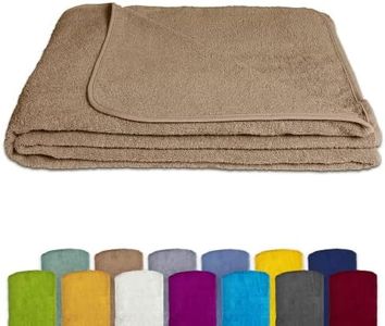 KiGATEX Terry Cloth Blanket Made of 100% Cotton - Summer Blanket, Bedspread, Bed Cover, Beach Towel - Washable - Oeko-Tex Certified - 150 x 200 cm - Sahara