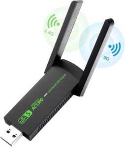 Clé WiFi Puissante, AC1300 Mbps USB 3.0 Double Bande, 2.4G / 5GHz Dongle WiFi, Adaptateur WiFi PC/Laptop/Desktop/Tablet, Compatible avec Windows 11/10/8/7/XP