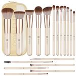 Makeup Brushes HEYMKGO Makeup Brush Set Professional 18 Pcs Make up Brushes with Travel Bag Premium Synthetic Foundation Powder Blush Blending Face Brush Eyeshadow Eyeliner Make Up Brush Kit
