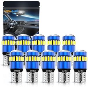 lupuauto 194 LED Bulb 6500K Bright White, 168 2825 T10 W5W LED Light Bulbs with 3014 CSP Chips for License Plate Lights Interior Lights Dome Map Light, Pack of 10