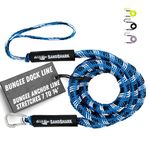 Stretches 7-14ft Premium Anchor Bungee Dock Line. Absorbs Shock to Anchors and Docks w/Stainless Steel Clip. Designed for SandShark Anchors. (Blue 7-14)