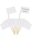 Blank Toothpick Flags Cheese Markers White Flags Labeling Marking for Party Cake Food Cheeseplate Appetizers (100)