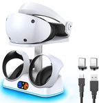 PSVR 2 Charging Station with RGB Light, PSVR 2 Accessories Charging Dock & PSVR2 Headset Display, PSVR 2 Stand with Touch Switch [On/Off], PSVR2 Charging Stand with Magnetic Connector, Type-C Cable