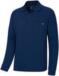 Lightbare Men’s Performance Polo Shirt Moisture Wicking Quick Dry Tactical Pique Shirts Hiking Fishing Golf UPF 50 Dark Blue