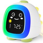 ANALOI OK to Wake Clock for Kids, Kids Alarm Clock with Night Light, Stay in Bed Clock Sleep Training, Nap Timer Detect Cute Kids Room Decor, Gift Ideas for Kids Toddler Boy Girl Dinosaur Model