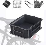 YONTUO Bike Basket Rear with Liner,Large Bicycle Basket with Waterproof Cover,Bicycle Rear Basket with Cargo Net and Elastic Bungee Cord for Electric Bike