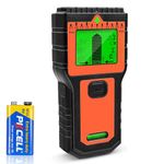 Stud Finder Wall Scanner 8 in 1 Electronic Stud Detector Finder with LCD Display & Audio Alarm, Stud Sensor Edge Center Finding for Wood AC Wire Metal Studs Joist Pipe Detection (Orange)