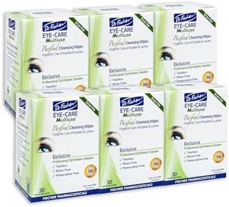 Dr. Fischer Eye Wipes - Hypoallergenic Eyelid Wipes for Everyday Eye Conditions and Gentle Makeup Remover. (6 packs of 30 wipes each)