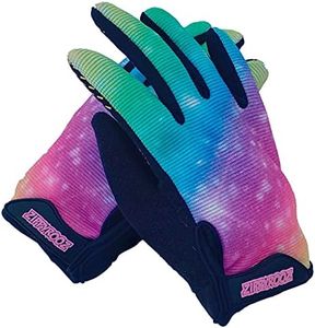 ZippyRooz Toddler & Little Kids Full Long Finger Bike Gloves (Rainbow, Little Kids XL (7-8))