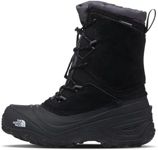 THE NORTH FACE Teen Alpenglow V Waterproof Boot | Insulating Thermafelt Liner for Warmth at -25F, TNF Black/Vanadis Grey, 6
