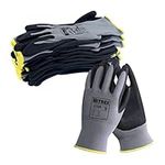 Nitrex 270E Work Gloves - General Handling Safety Gloves Abrasion Resistant with Polyester Liner and Foam Nitrile Palm Coating Enhanced Grip, Mechanical and Industrial Protection - 10 Pairs - Size 8