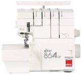 The 864 Elna Easy Air Thread Serger: Amazingly Easy, Thread both upper and lower loopers by pushing the Air Threader Lever. Built-in Needle Threaders, Tedious threading is a thing of the past.