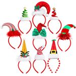 Aneco 9 Pieces Christmas Headband Novelty Christmas Hat Headband Xmas Tree Elf Hat Headband