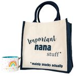 Stickerscape Important Nana Canvas Bag (Navy) | Mothers Day Gifts for Grandma, Nana or Nan | Grandma gifts, Nana gifts, Nan gifts | Hand finished and Made in the UK