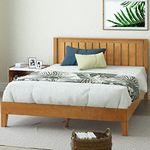 Zinus King Bed Frame - Alexis Deluxe 12 inch Wood Platform Bed with Headboard, Wood Slats Support, Easy Assembly, No Boxspring Needed - Underbed Storage Space, Rustic Pine Finish, King Size