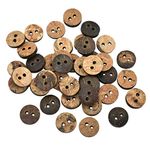 EmbroideryMaterial 72 Pieces Wooden Buttons for Clothes, Shirt Buttons for Men & Women, Coconut Shell 2 Holes Round Wooden Buttons for Kurta, Kurtis, Crafts, Sewing & Embroidery (1CM Wide)