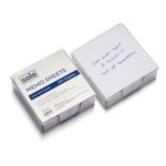 SOLO Memo White Sheets Pack of 2, Plain Non-Sticky 300 Notes, Blank Small Size Note Pad, 78 Gsm Loose Sheets, Plastic Holder, Memo Blocks for Notes, Reminders, Study and Organizing (3.7 x 3.7 inch)