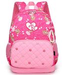 Reelay mee 13 Ltrs 37 cms, Nylon School Backpack for Nursary/KG Kids - 8237H (Rose Red)