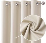 CUCRAF Light Beige Blackout Curtains 54 inch Length, Thermal Insulated Room Darkening Small Window Curtains for Bedroom,Light Blocking Drapes for Kitchen Living Room,Set of 2 Panels, 52 x 54 Inch