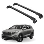ERKUL Heavy Duty 220lb Roof Rack Cross Bars for Kia Sorento 2016-2020 | Solid Metal Mounts | Aluminum Crossbars with Anti Theft Lock for Rooftop - Compatible with Flush Rails - Black