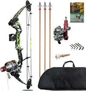 Lanneret Bowfishing Bow Kit 15-45 LBS Shoot Right Handed 2023 New Draw Length 18"~29.5" Fully Adjustable (Camouflage)