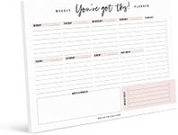 Bliss Collections Weekly Planner, You've Got This, Undated Tear-Off Sheets Notepad Includes Calendar, Organizer, Scheduler for Goals, Tasks, Ideas, Notes and To Do Lists, 8.5"x11" (50 Sheets)