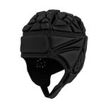 Football Rugby Helmet Soft Headgear Special Needs Head Protection for Adults Large (Black)