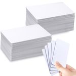 LOSYHU 100Pcs Blank White PVC Cards, Plastic Blank ID Cards, White PVC Plastic ID Cards Compatible with All Plastic Card Printers (CR80, 30 mil, 0.76mm)