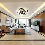 R2S2 Center Circle Light Ceiling LED Chandelier Lamp for Living Room-Crystal,Brown and White