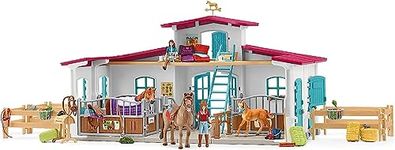 SCHLEICH Horse Club 41-Piece Horse Toy Playset for Girls and Boys Ages 5+, Lakeside Riding Center, Multi