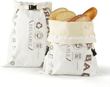 2Pcs Cotton Beeswax Bread Bag, Detachable with Buckle