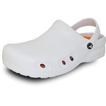 vangelo Professional Slip Resistant Clog Waterproof Men Work Shoe Nurse Shoe Chef Shoe Ritz White Men Size 8