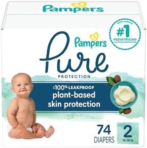 Pampers Diapers Size 2, 74 Count - Pure Protection Disposable Baby Diapers, Hypoallergenic and Unscented Protection, Super Pack (Packaging & Prints May Vary)