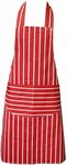 Clay Roberts Chefs Apron, Red, Cooking and Baking Apron for Men and Women, Double Pockets, Kitchen Aprons, Butchers Apron, BBQ & Catering Bibs, Apron, Kitchen Apron, Cooking Apron, Tabards