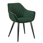 WOLTU 1 X Dining Chair Green Kitchen Reception Chair Velvet with Padded Seat, Chair with Arms and Back for Counter Lounge Living Room, BH153gn-1