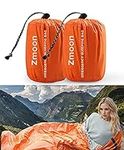 Zmoon Emergency Sleeping Bag 2 Pack Lightweight Survival Sleeping Bags Thermal Bivy Sack Portable Emergency Blanket for Camping, Hiking, Outdoor, Activities