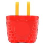 Laluky 1 Pack Bike Basket, Kids Bike Basket fo Girls & Boys Bike, Kid's Bicycle Front Handlebar Plastic Basket, Kids Bicycle Accessories(Red)