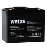 Weize 12V 75AH Deep Cycle Battery for Wayne ESP25 WSS30V Backup Sump Pump, Trolling Motor, Solar System, Mobility Wheelchair, General Use