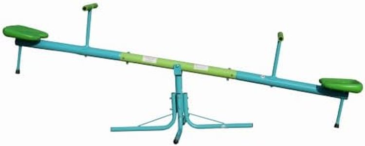 BIAIEMN Swiveling 360 Degrees Seesaw, Heavy-Duty Kids Teeter Totter with Padded Seats, Galvanized Pipe Playground Equipment for