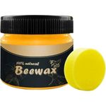 SHOPYSTAR Wood Seasoning Beewax with Sponge Natural Traditional Beeswax Polish Shine Wood Furniture Cleaner for Wood Doors Tables Chairs and Floors Furniture (80GM - Pack Of 2)
