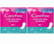 Carefree Cotton Fresh | Scented | Normal Panty Liners Breathable | 2 x 56 | 112 Pantyliners | Sanitary Towels | Long Lasting | Bundle | Suitable for All Panty Shapes | Women | Period Tracker Included