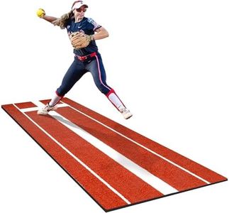 KuiBonu 2024 Upgraded Version Softball Pitching Mat with Rubber, Denser Antifade Turf, Antislip Rubber Bottom, 10' X 3' Softball Pitching Mound for Outdoor and Indoor