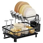 Fuvdreamer Dish Drying Rack, Dish Rack，Dish Drainers，Kitchen Accessories，Dish Racks with Drain Board，Large Dish Drying Rack，Dish Rack Over The Sink，Drying Rack Kitchen