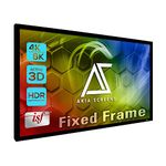 Akia Screens Fixed Frame Projector Screen 100 inch 16:9 8K 4K Ultra HD 3D Ready Wall Mount CINEWHITE UHD-B 100 Projection Screen for Indoor Movie Video Home Theater Cinema Office AK-FF100WH2