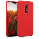 kwmobile Case Compatible with OnePlus 6 Case - TPU Silicone Phone Cover with Soft Finish - Red