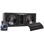 PowerBass Party Pack - Dual 12" Subwoofers in Vented Enclosure with ASA3-400.2 Amplifier and Wiring Kit