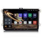 Erisin 9" Android 12 Car Stereo GPS Sat Nav CarPlay Android Auto for VW Polo Passat Golf MK 5/6 T5 Caddy Tiguan EOS Seat Leon DSP DAB+OBD2 OPS WiFi 4G DVR Bluetooth GPS USB 8 Core 4GB+64GB Head Unit