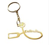 Antiquestreet Customized Doctors Stethoscope Golden Keychain