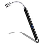 Electric Candle Lighter Long Reach Rechargeable USB C Lighter Electronic Arc Plasma Lighter with Long Flexible Neck for Candles, BBQ, Camping, Grill-(Black)